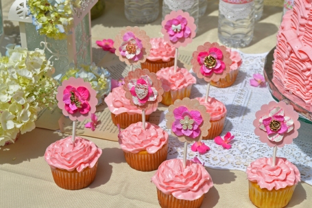 A close-up of the cupcakes.